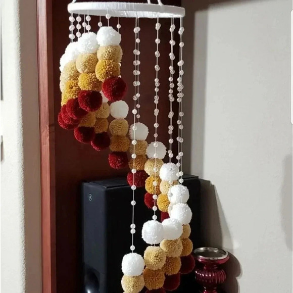 Pom Pom Chandelier Baby Crib Mobile - Picture 1 of 4